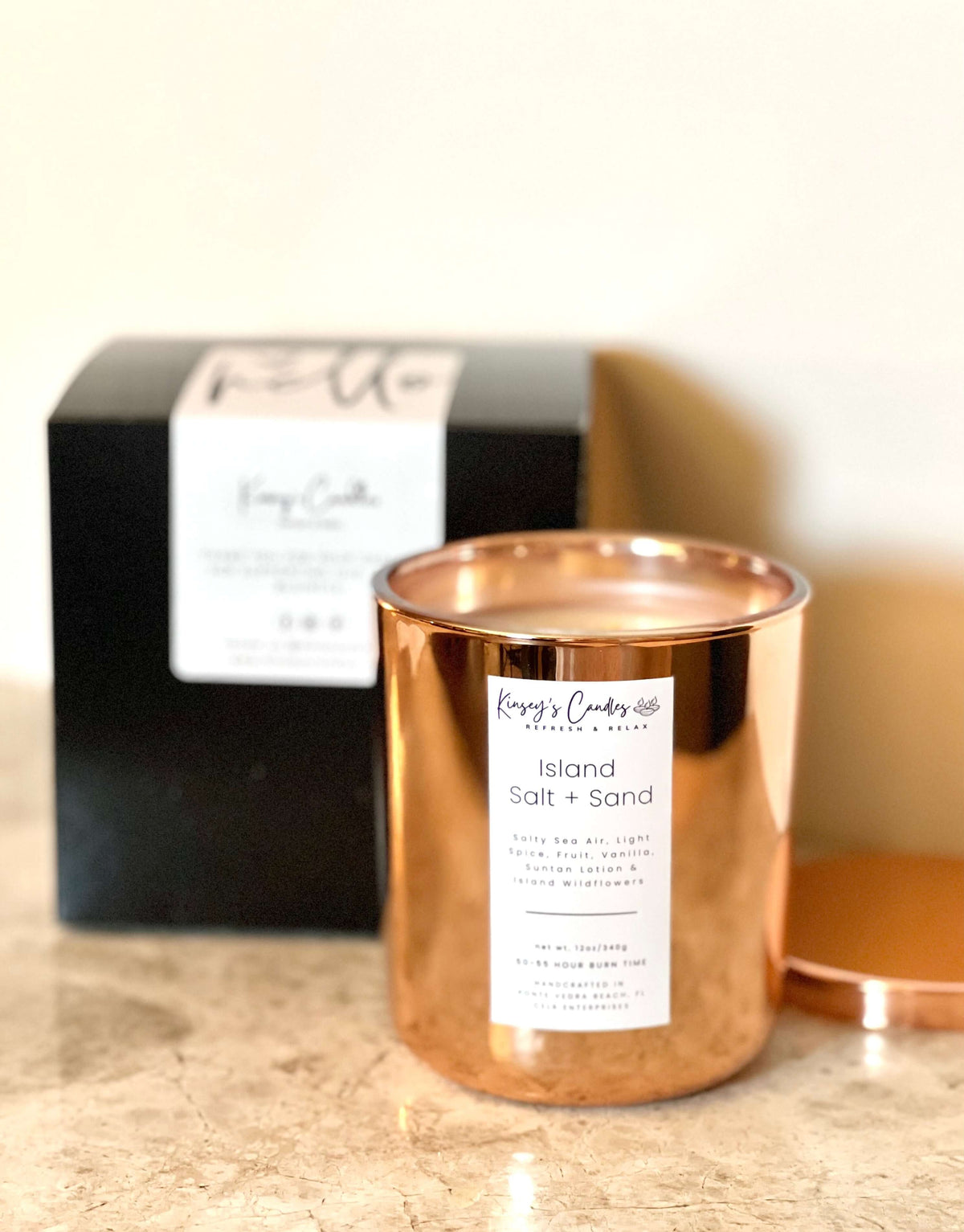 Island Salt + Sand Luxury Candle - Kinsey's Candles