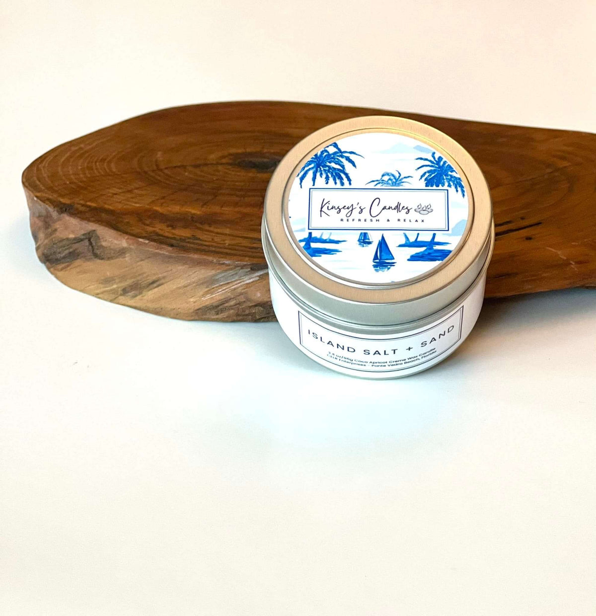 Island Salt + Sand Travel Candle - Kinsey's Candles