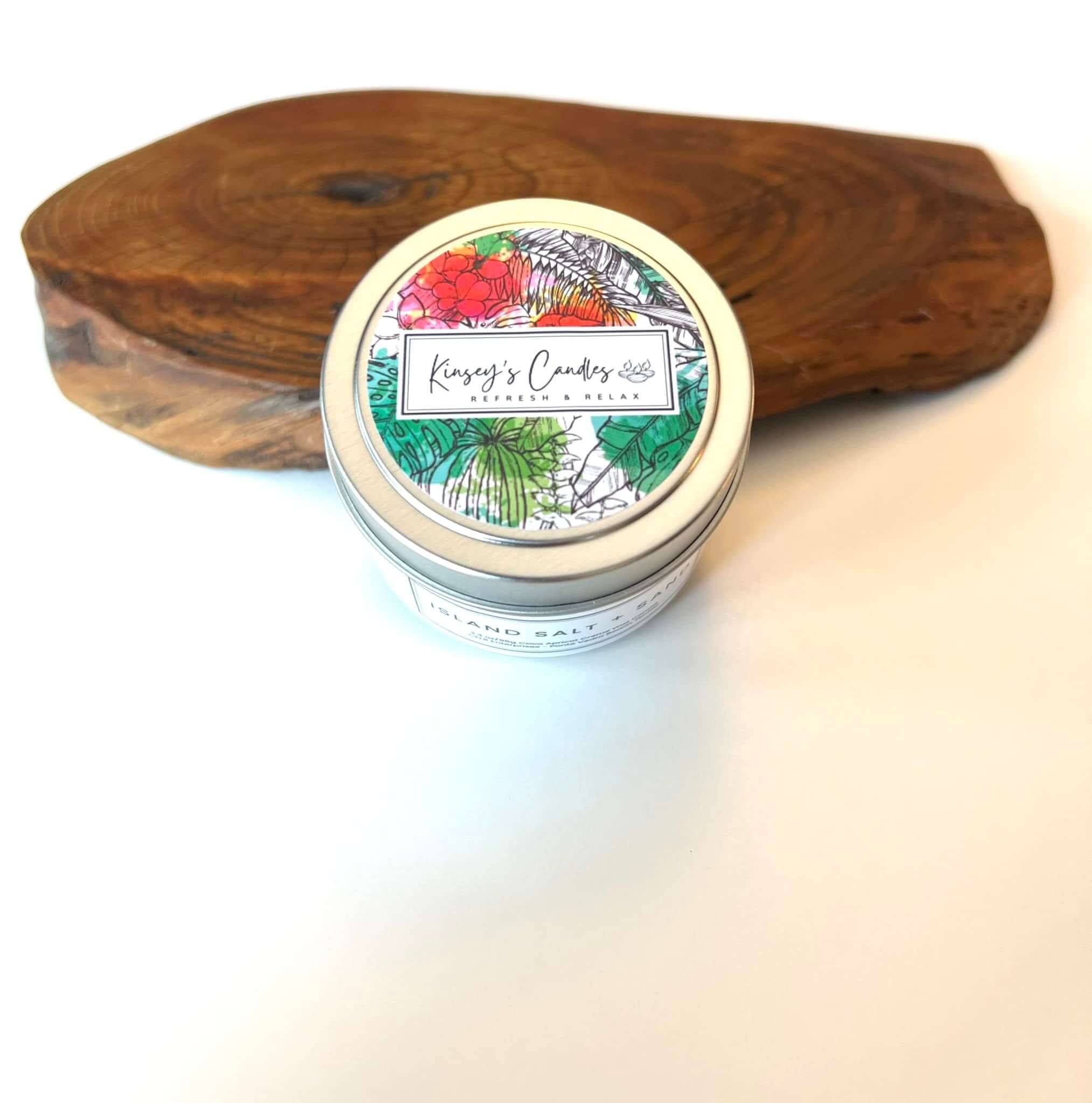 Island Salt + Sand Travel Candle - Kinsey's Candles