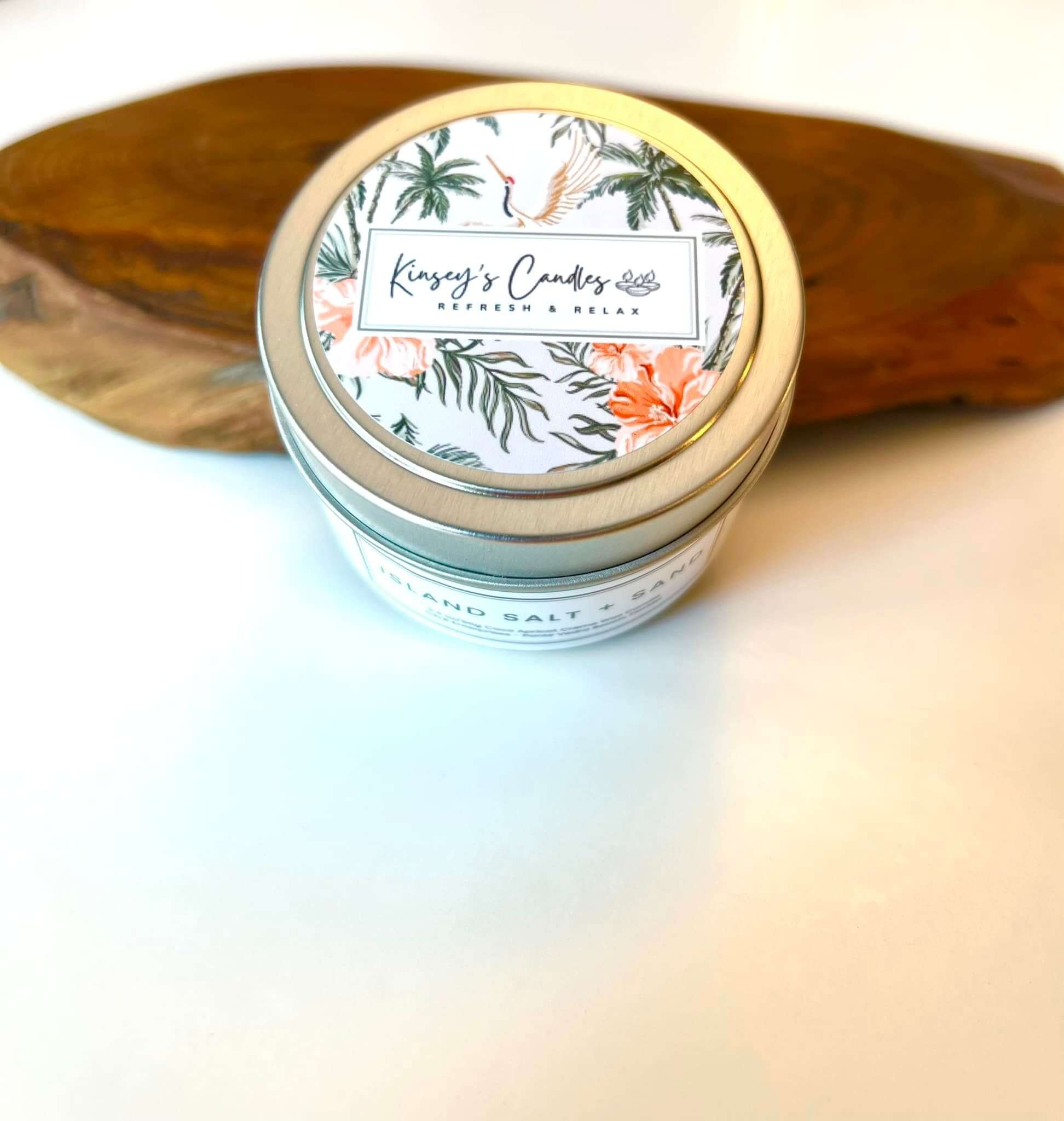 Island Salt + Sand Travel Candle - Kinsey's Candles