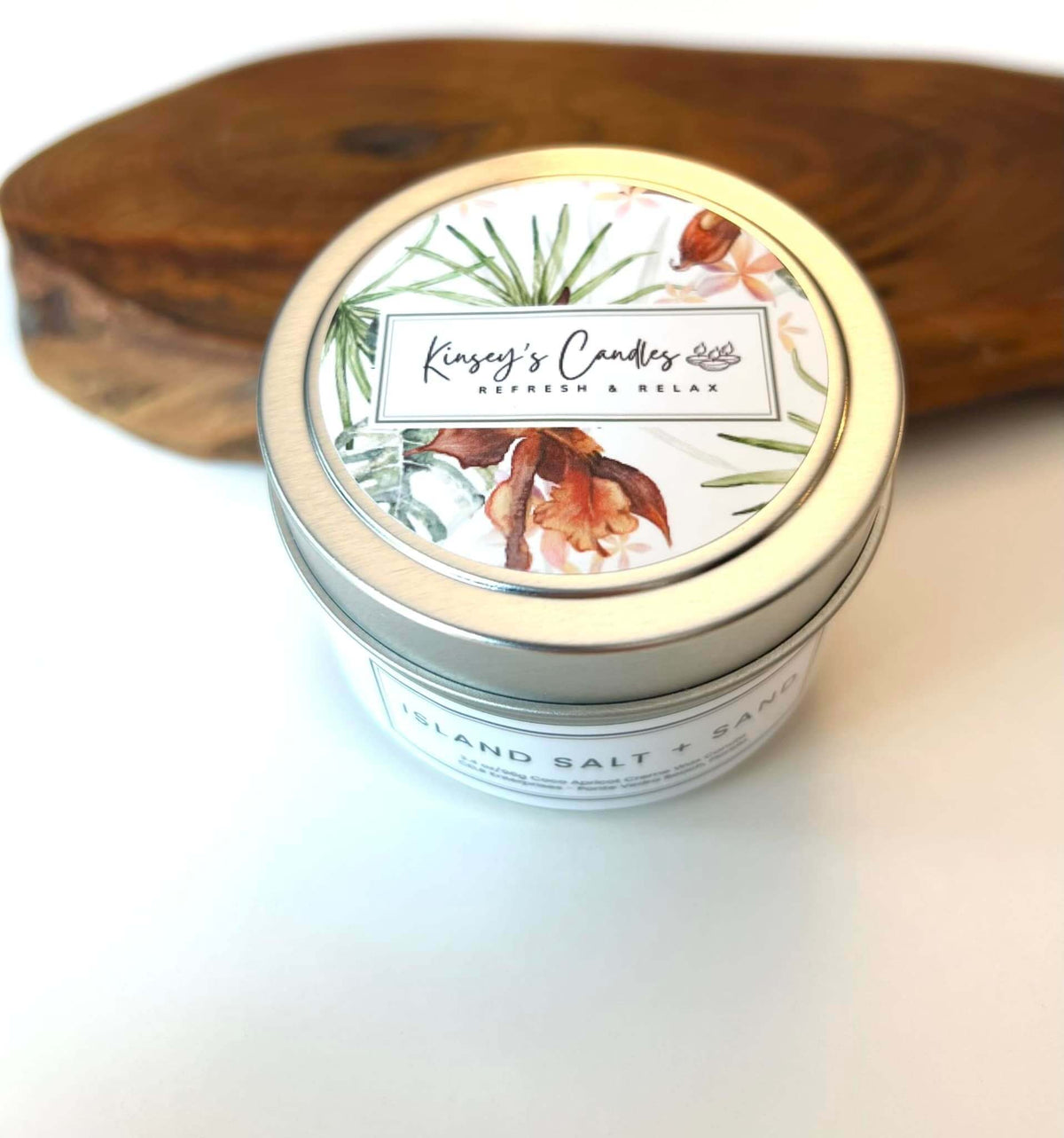 Island Salt + Sand Travel Candle - Kinsey's Candles